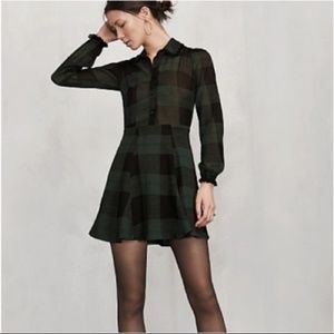 Reformation Amberly Green Plaid Dress Size 2
